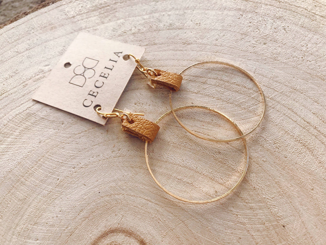 Cecelia Designs Jewelry - Leather Hoop Earrings